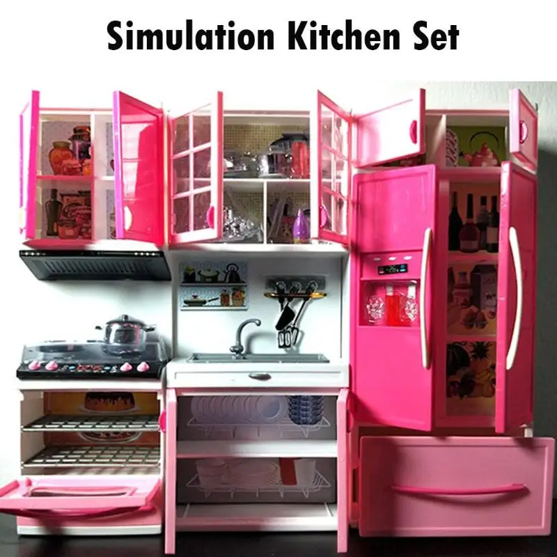 Детские ролевые игры кухонные наборы моделирование 3 шкафы розовый шкафы ролевые игры игрушки для детей день рождения подарки ко дню Святого Валентина