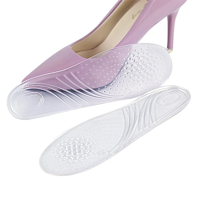 

Female Anti-skip Transparent Seven Points Mat Polka Dot Massage Single Shoes Female High Heel Pad Soft Shock Absorption