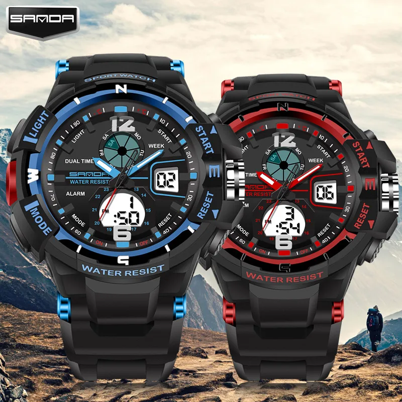 

SANDA Luxe Merk Waterdichte heren Horloges Rubber Quartz Militaire Sport Horloge Mannelijke Relogio Masculino 289