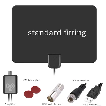 

120 Mile Digital Ultra Thin Flat Indoor HDTV Amplified HD TV Signal Antenna