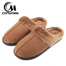 CONYMEE/зимние домашние кроссовки для мужчин размера плюс тапочки Pantufa домашняя теплая хлопковая обувь мужские утепленные плюшевые тапочки Erkek Terlik