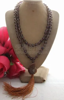 

N120303 37'' Smoky Spiral Shell Necklace