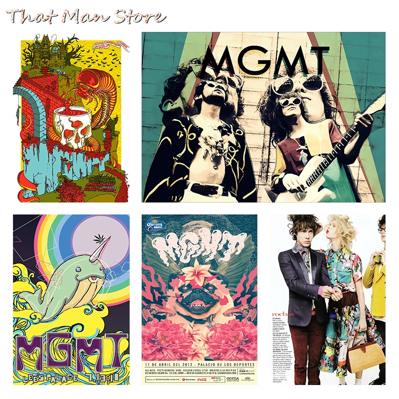 

MGMT Psychedelic Synthpop Home Furnishing decoration Kraft acid rock music Poster Drawing core Wall stickers 30*21cm