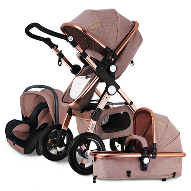 $US $279.99  European Baby Stroller HJBB 3 in 1High Landscape Fold Strollers for Children Travel System Prams fo