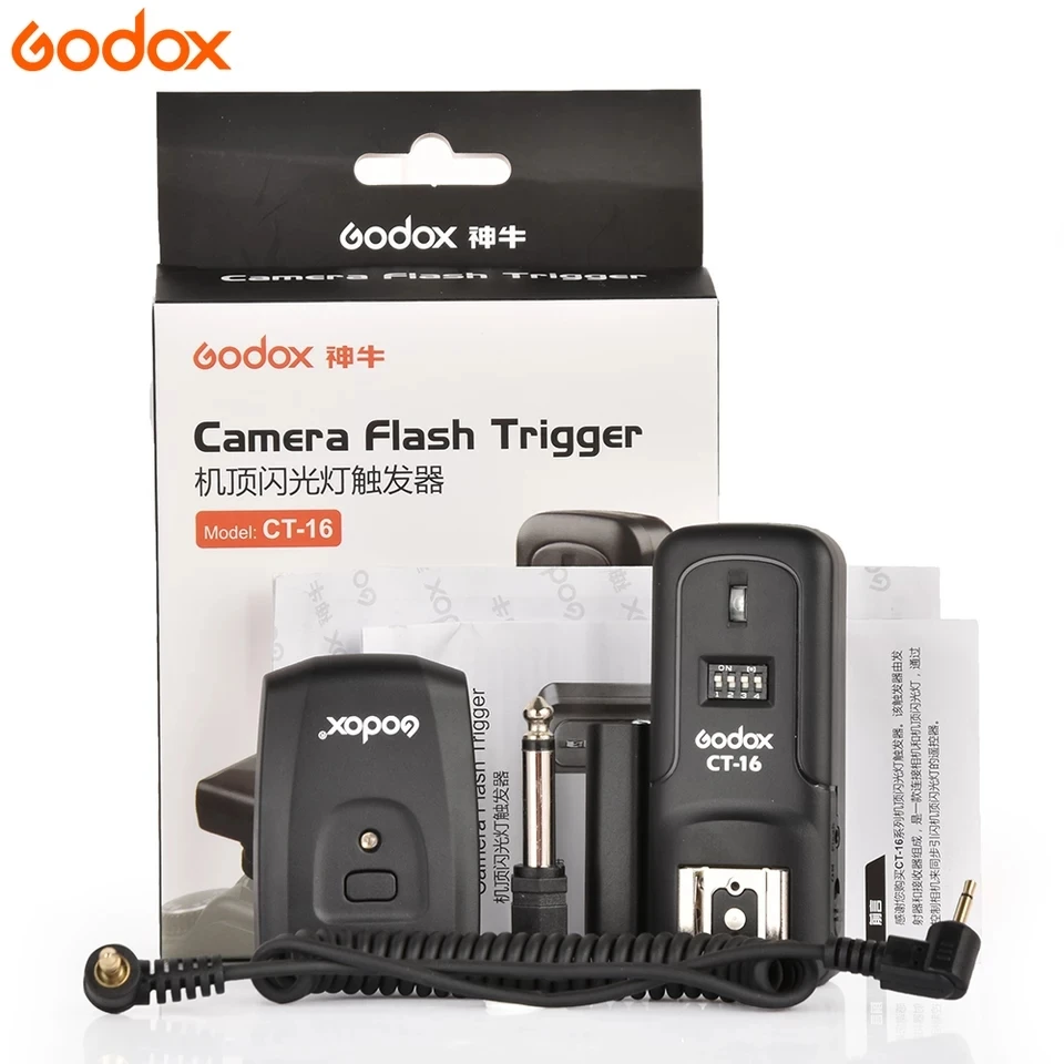 Godox CT-16 16 Channels Wireless Radio Flash Trigger Transmitter / Receiver Set for Canon Nikon Olympus Pentax Studio Flash