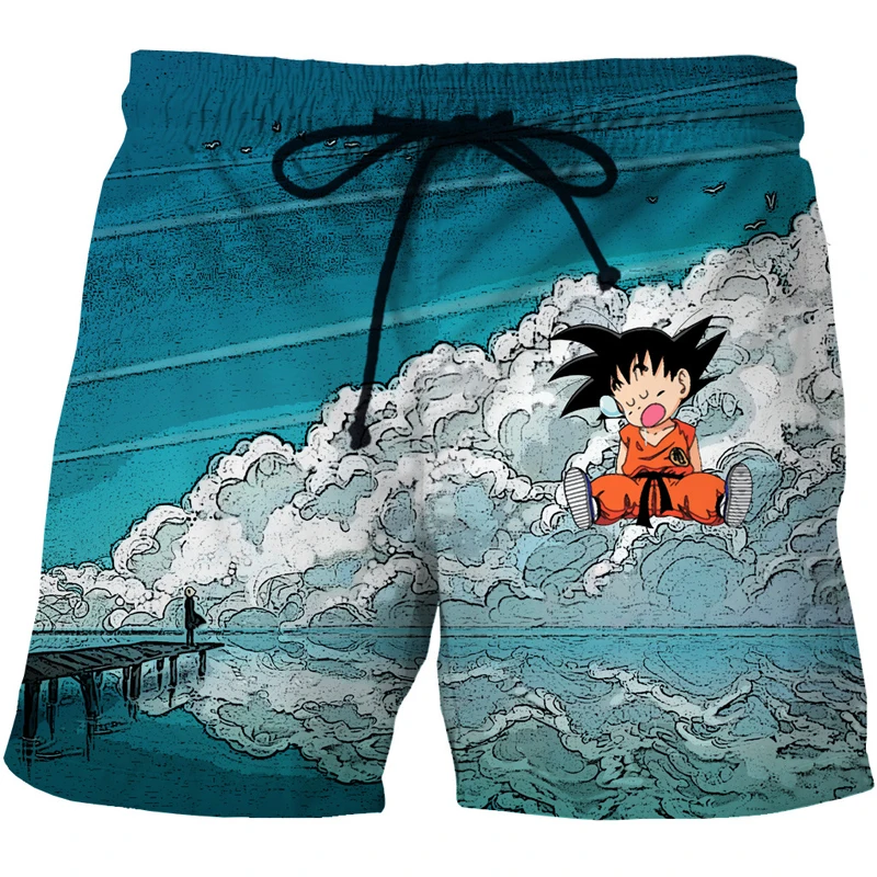 Anime Gragon Ball 3D Board Shorts Men Kid Goku Missing 3D Printed Janpanese Carton Cute Goku Casual Cotton Shorts Hoome Swimming