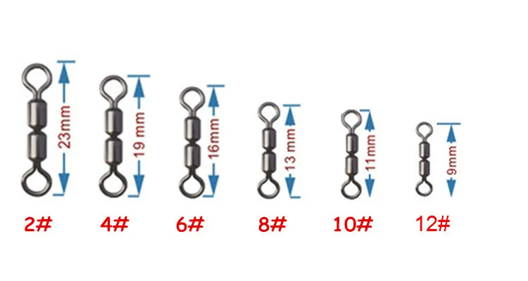 20 шт./лот высокое Скорость двойной прокатки насадка Barrel ball Подшипник вращающиеся Твердые кольца Рыбалка Разъем Размеры 2 4 6 8 10 12 аксессуары