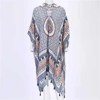 

Women Sexy Beach Cover-up Long Puff Sleeve Covers up Bathing Suit Summer Beach Wear Pareo Swimwear Mesh Beach Dress Tunic Robe