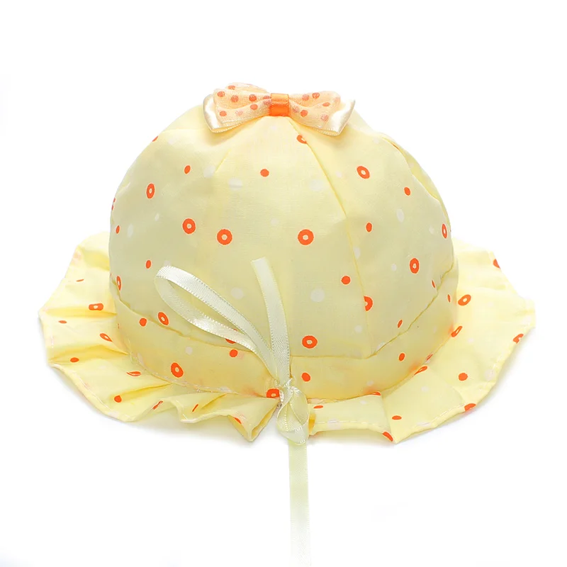Dot Newborn Hats Baby Caps With Bow Boys Girls Sun Cap Cute Tire Hat Newborn Beanies Soft Baby Bucket Hats 2017 Baby Accessories (3)