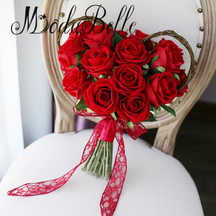 Bouquet Sposa A Cuore.Modabelle Ramo Da Sposa Romantico A Forma Di Cuore Artificiale