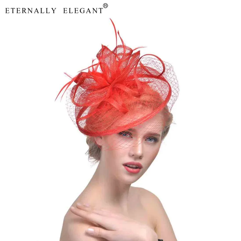 Новая очаровательная шляпа перо Свадебные шапки для женщин старинный головной убор повязка на голову свадебный головной убор EL889