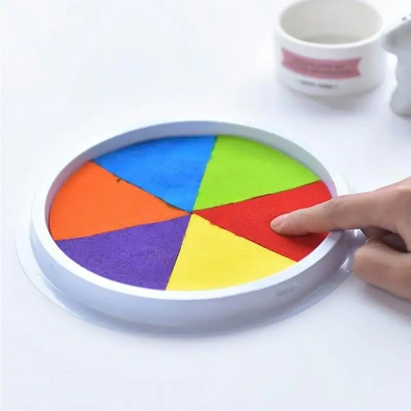 DIY Kids Finger Painting Drawing Toys Baby Funny Graffiti Multicolor Stamps Inkpad Toy Scrapbooking Vintage Crafts Toy #0911
