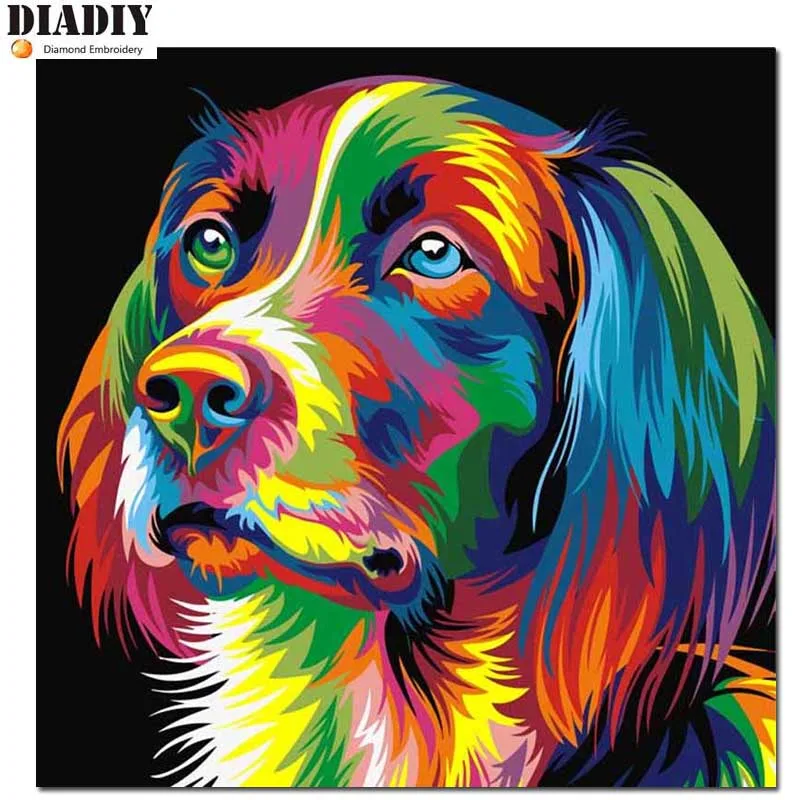 

Picture of diamond mosaic Child likes cross stitch crystal round diamond sets unfinished decorative full diamond embroidery dog