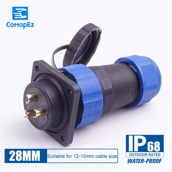 

Sp28 Waterproof Cable Connectors 3pin 5pin 7pin 9pin 12pin 16pin 19pin 24pin IP68 Aviation Connector Plug and Socket Male Female