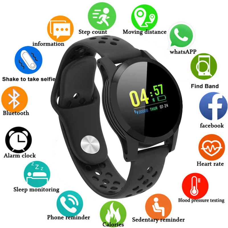 

Men's Smart Watch Kids Blood Pressure Measurement Fitness Tracker Sport Waterproof Women Watches PK fitbits Digital Wristwatches