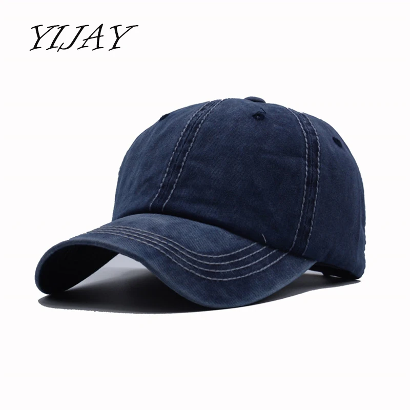 

YIJAY washed dad hat 100% cotton 6 panel baseball cap men women casual snapback
