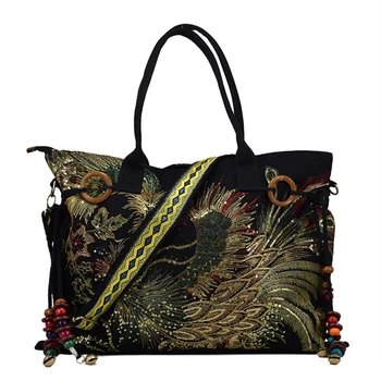 

national characteristics Shoulder Bags for women 2019 canvas embroidered crossbody women bag fashion leisure handbag bolso mujer