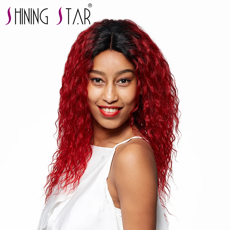 1b red water wave human hair bundles
