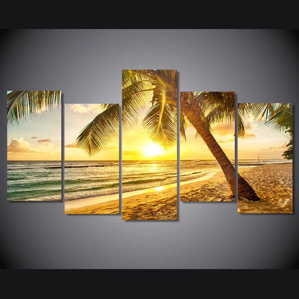 Модульная холст Картины Гостиная Wall Art HD печатает фотографии 5 шт. дерево