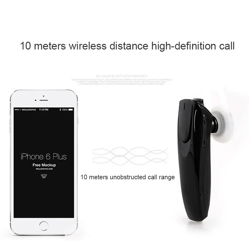 Bluetooth Wireless Earphone Mini Portable Ear Hook Headset Noise Cancelling Car Driving Use Handsfree With Microphone for Phone 1 (9)