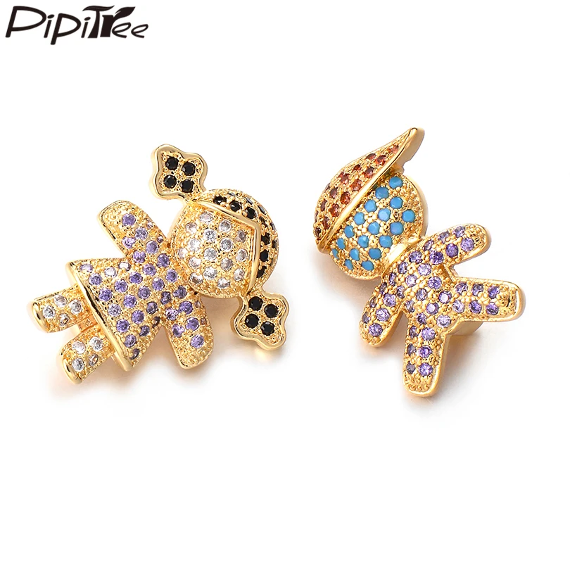 Новые бусины Pipitree с мульти фианитами для мальчиков и девочек самодельные шармы
