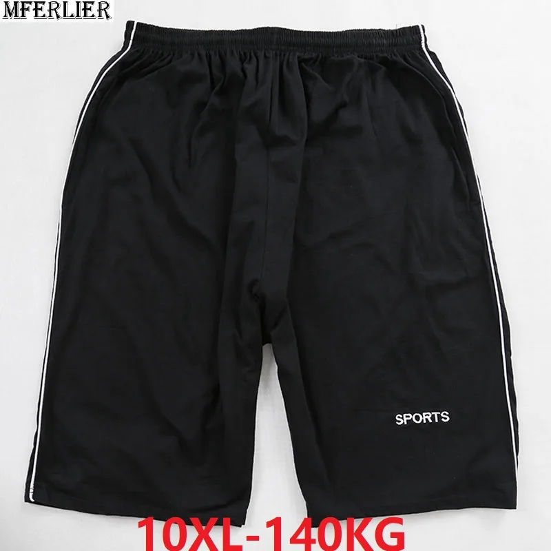 Мужские шорты оверсайз размера плюс 8XL 9XL 10XL летние эластичные спортивные шорты с высокой талией повседневные свободные 58 60 62 64 черные