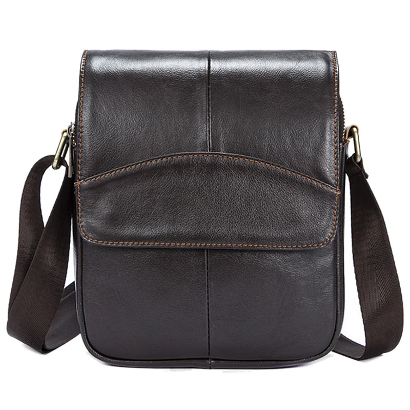 

Crossbody Men'S Genuine Leather Bag Men Bag Fashion Shoulder Messenger Bag Men Small Flip