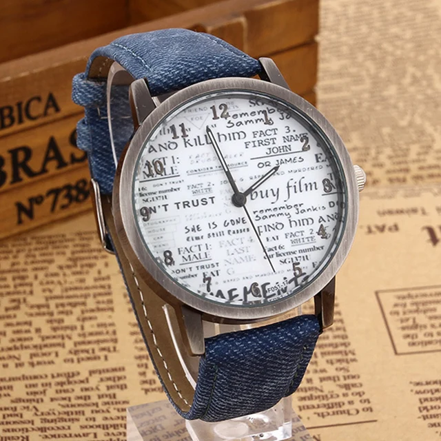Stylish Unisex Quartz Watches Men Sports Watches Denim Fabric Women Dress Watch Stylish Unisex Quartz Watches Men Sports Watches Denim Fabric Women Dress Watch