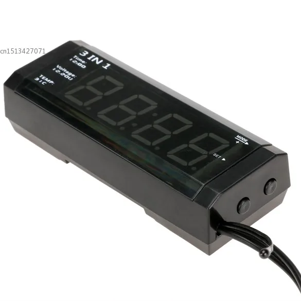 3 в 1 светодиодный цифровой дисплей автомобиля термометр для средств передвижения часы 12-24 В измеритель температуры напряжения
