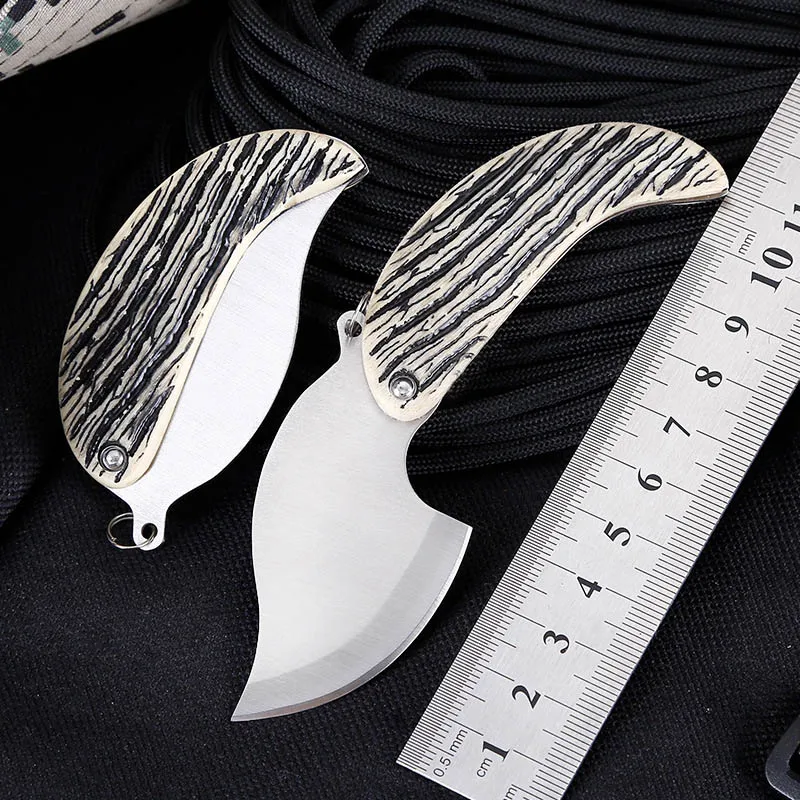 

High Quality Stainless Steel Multipurpose Mini Folding Leaf Knife Multi Functional Knife Outdoor Camping Cutting Tools AA