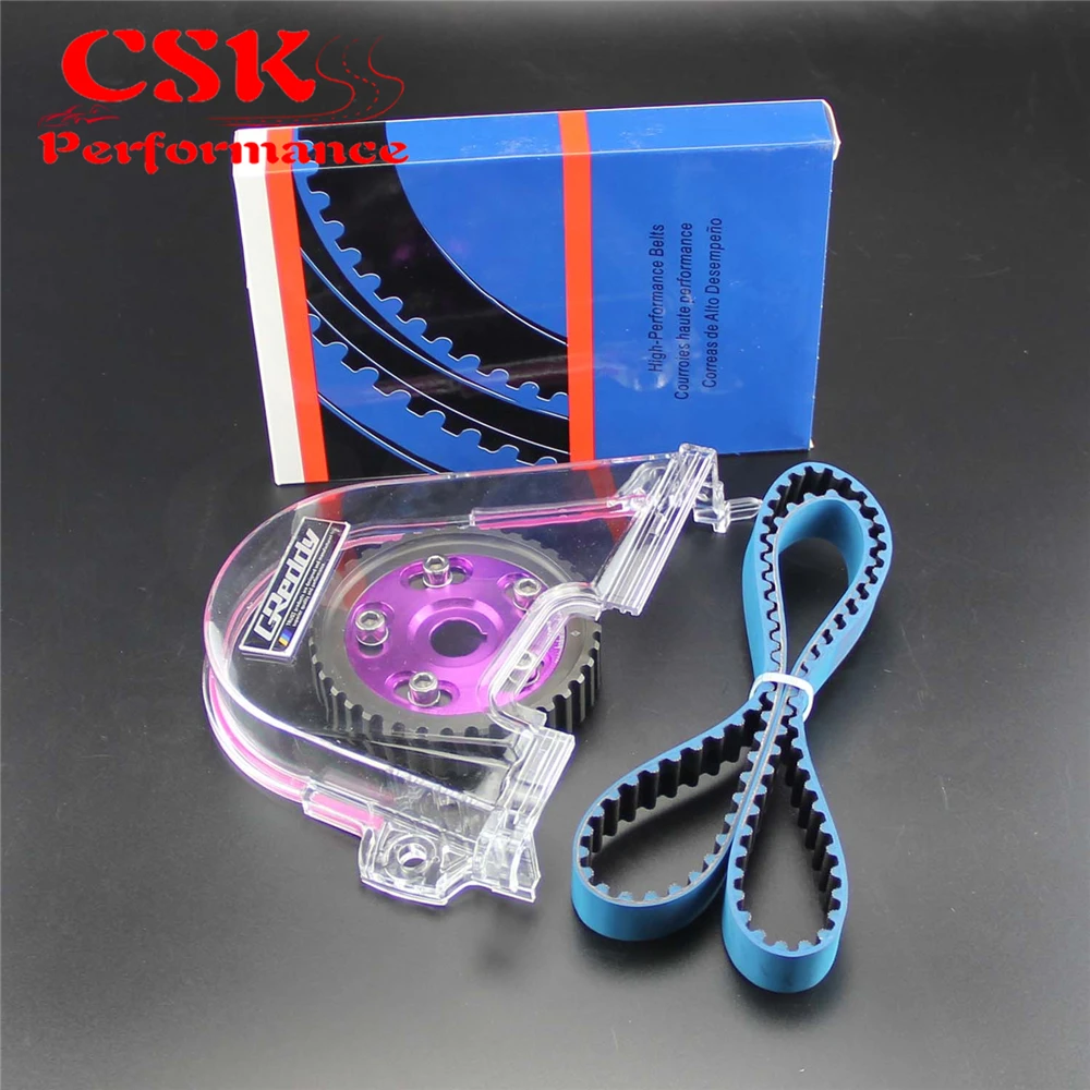 Timing Belt Cover+Cam Pulley w/ Belt Kit Fits For Honda Civic D15 D16C