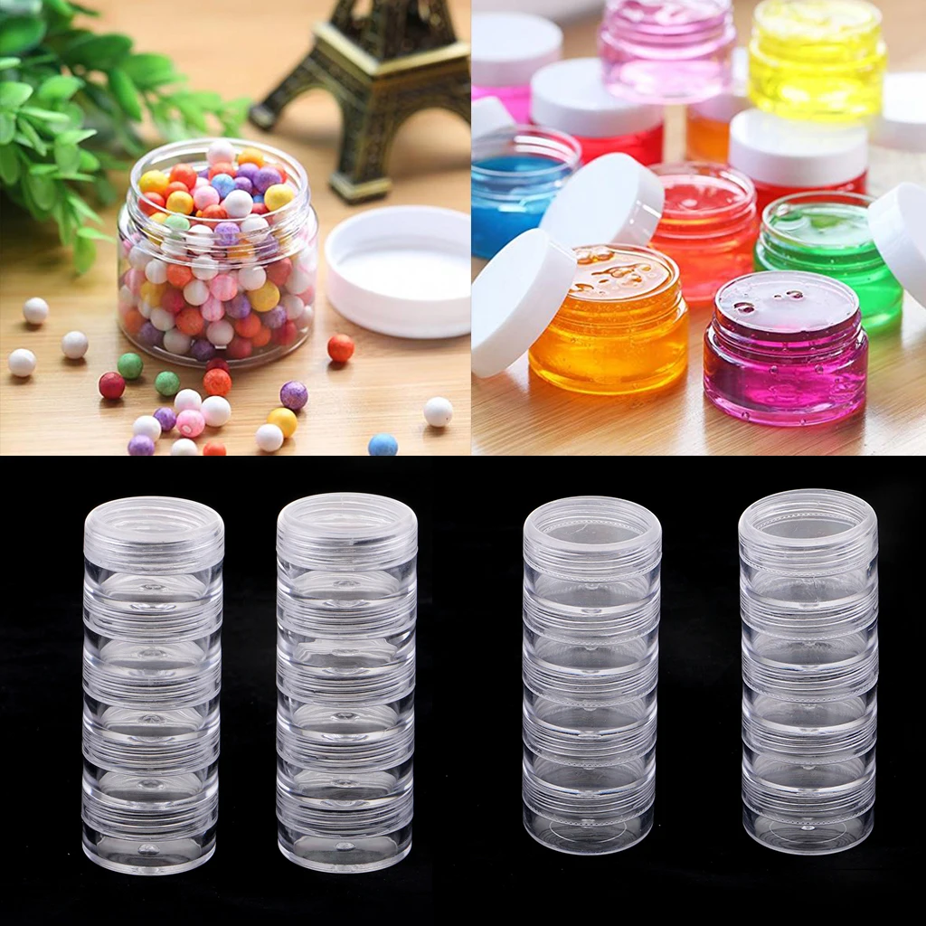 5 Stackable Screw Top Jar Stacking Container Balm Crafts Cream Glitter