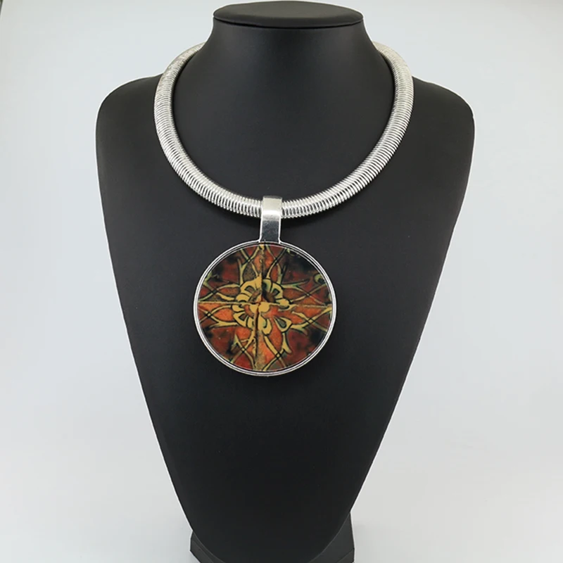 

JIANXI Snake chain bohemia Maxi Women Choker coral colored necklace Maxi totem Collar for Women tribal jewelry necklace totem