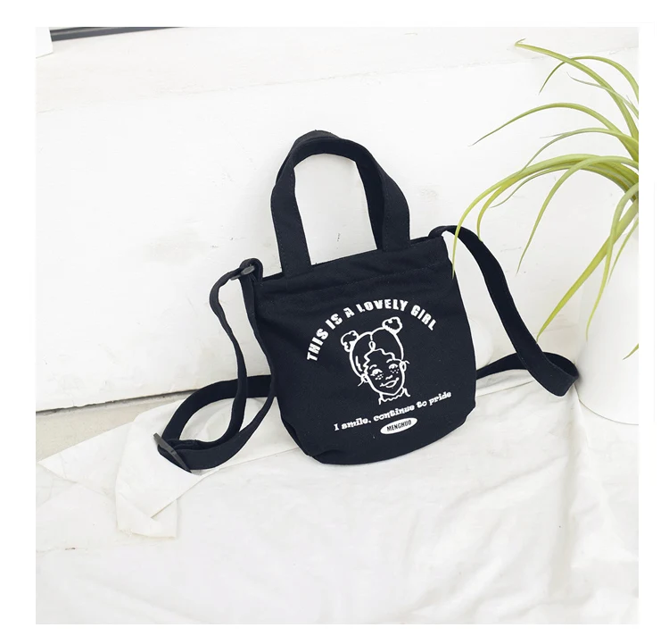 Menghuo 2018 New Canvas Casual Korean Shoulder Tote Bag Mini Single Messenger Crossbody Bags Women Bucket Female Bag Cute girls00_32_08