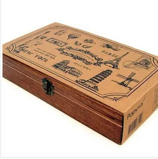 

Hot Sell Romantic Memories Of The New York Chapter Of Retro Travel Seal Wood Box Stamps DIY American Feelings Stamp