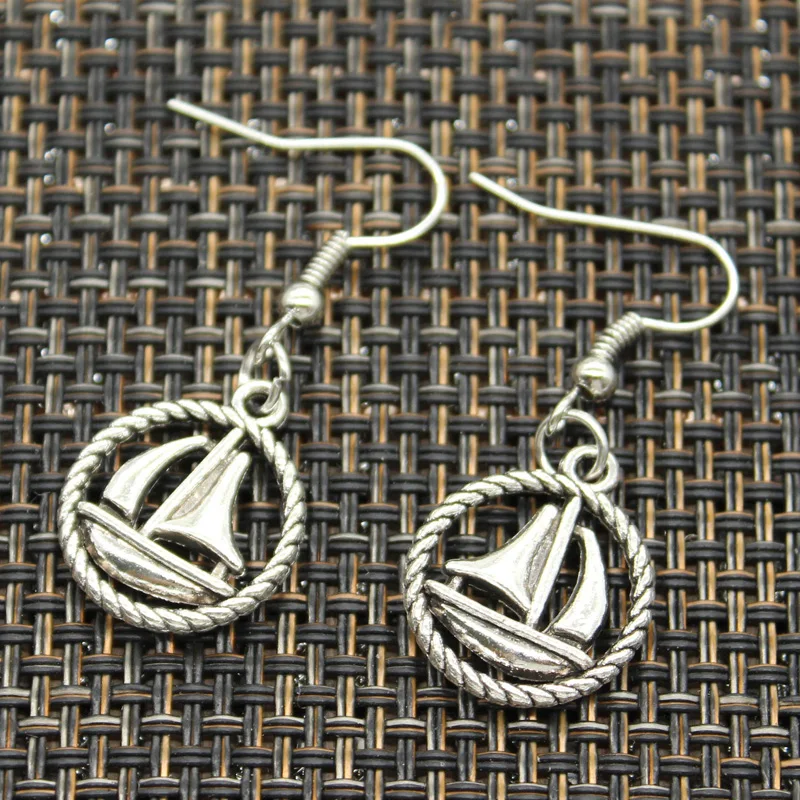 

New Fashion Handmade speedboat yacht motorboat sailing ship boat Pendants DIY Earrings For Women Party
