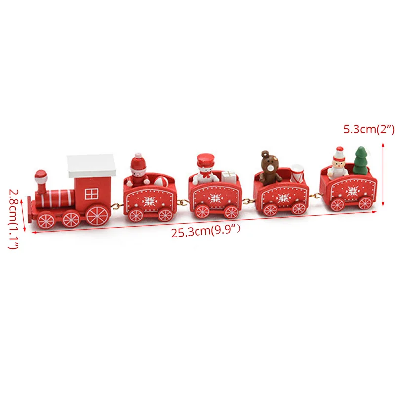 Cyuan милый деревянный мини-поезд красный маленький деревянный поезд Декор Детский подарок игрушки для рождественской вечеринки детский сад украшения Navidad Рождество - Цвет: Style 4