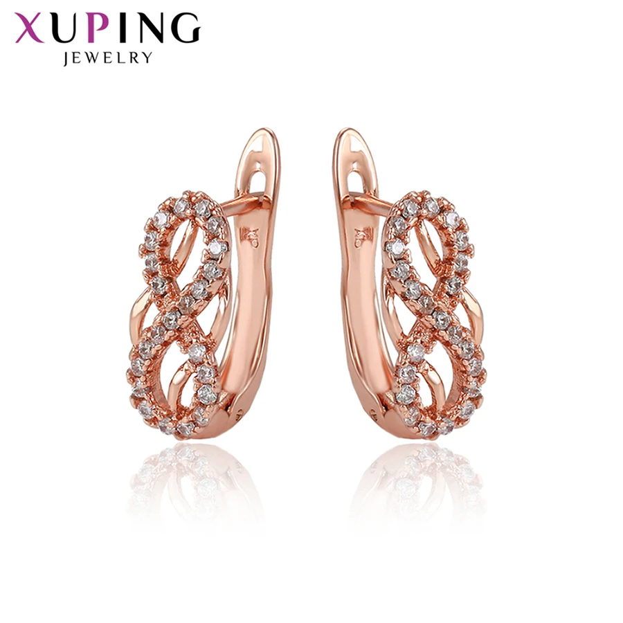 Серьги-кольца Xuping для женщин с покрытием из розового золота Новое поступление