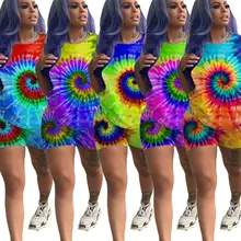 Женские Новые Летние черные с дырками с 3d принтом, с коротким рукавом и круглым вырезом, футболки и шорты, комплект из двух предметов, спортивный костюм GLLQ5047