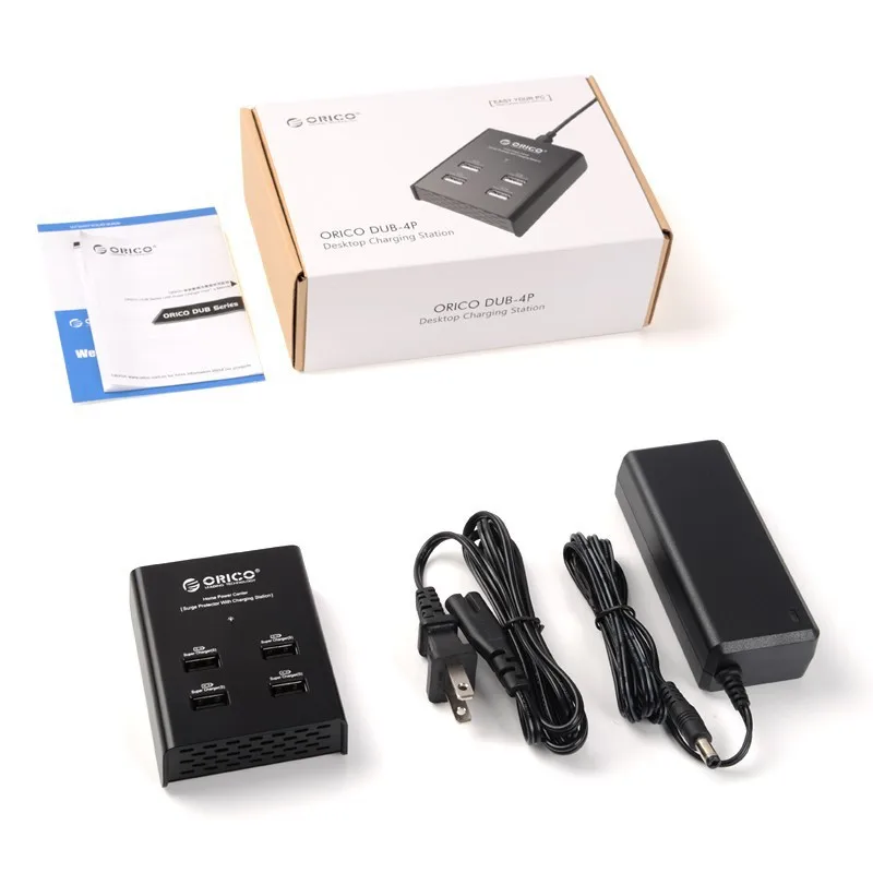 ORICO 4 Port USB Charger With Power Adapter Home Power Center Surge Protector With Charging Station For Phone Tablet Smart Watch