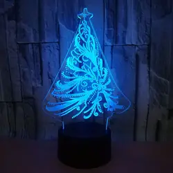 Touch Управление 3D Лампа Рождественская елка ночник 7 цветов приглушить 3D Настольные светильники для Рождественский подарок праздник света