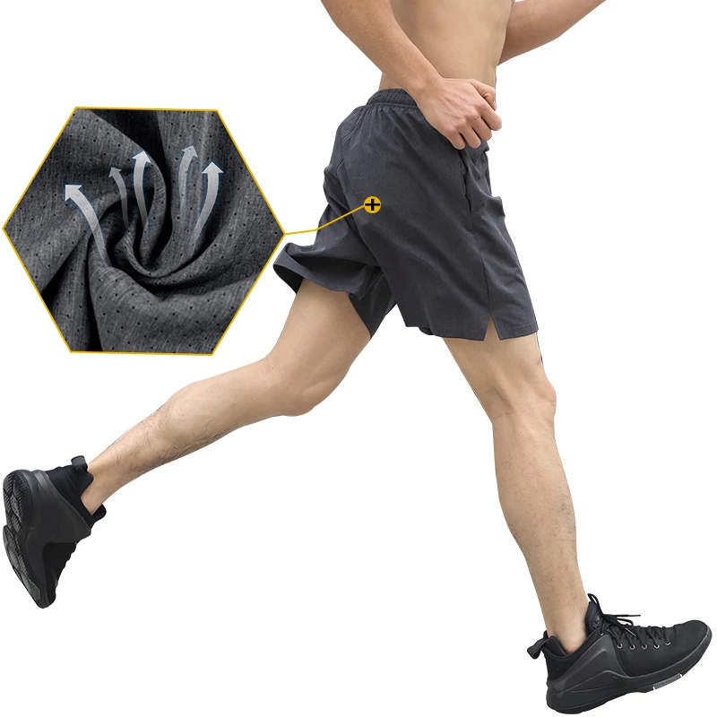 Running Shorts Men Sports Jogger Fitness Pockets Shorts Quick Dry Men Gym Breathable Shorts Sport gyms Short men 2019 Summer
