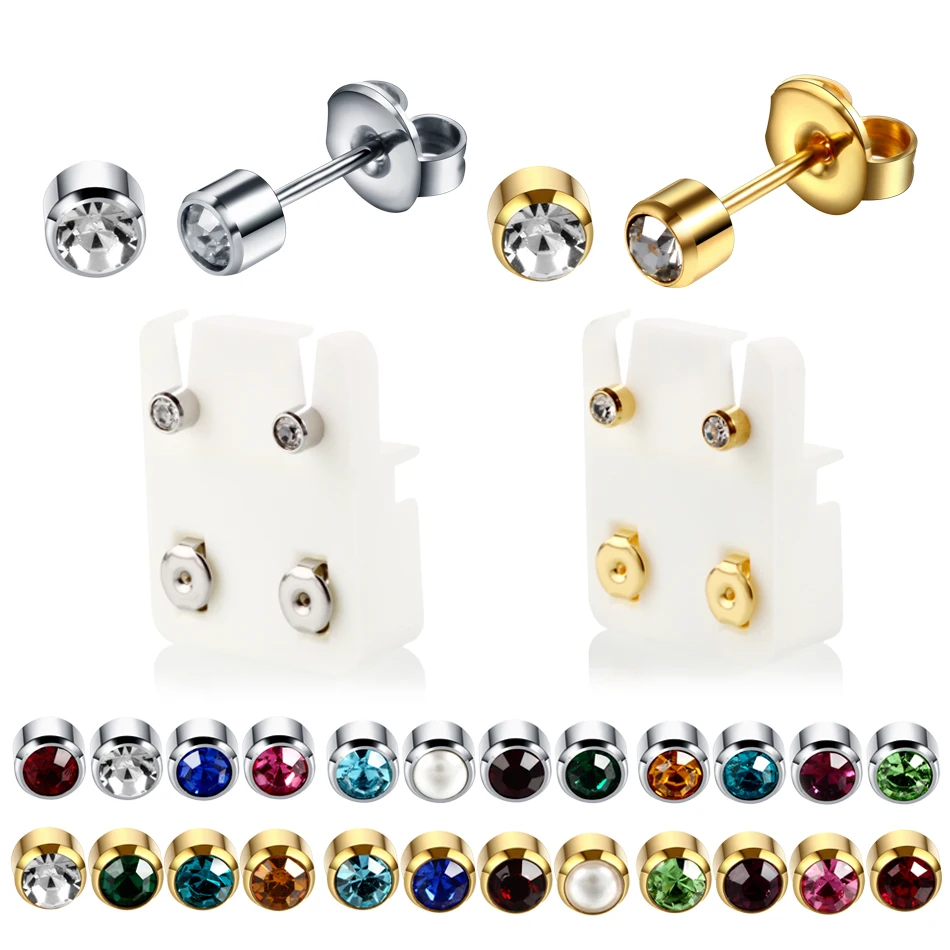 

12pairs/lot Steel Sterile Ear Piercing Gun Ears Stud Upper Lobe Gem Ear Cartilage Tragus Helix Piercings Earrings Gun to Pierce