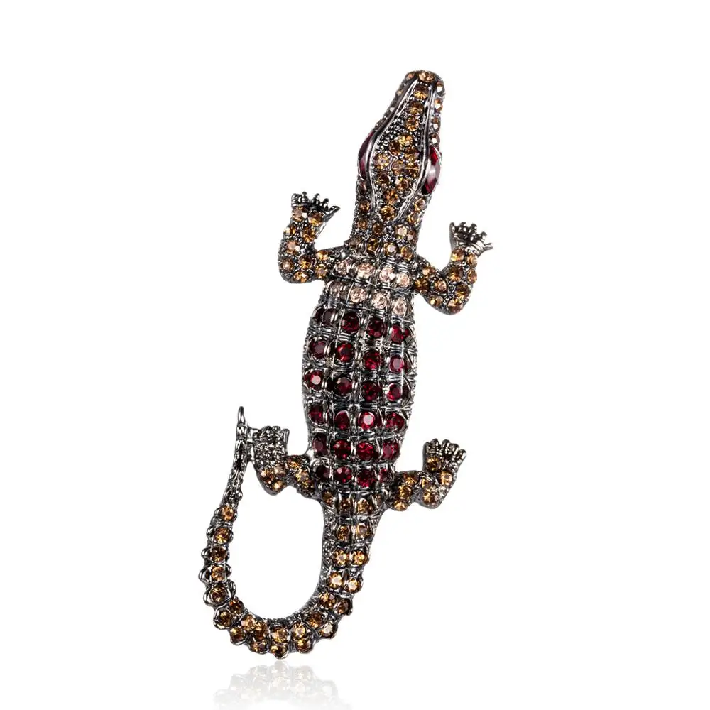 

Vintage Animal Jewelry Crocodile Rhinestone Brooch For Women Pins Women Accessories Body Jewelry