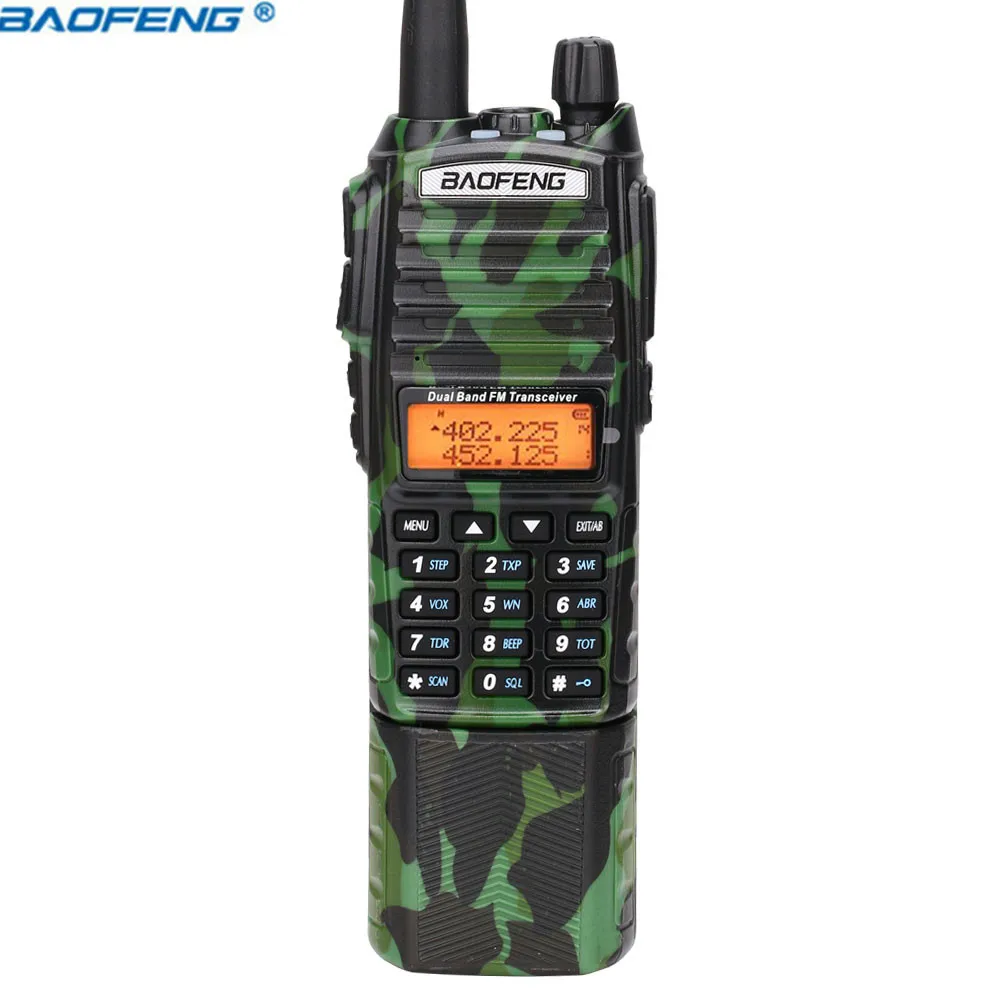 Baofeng UV-82 камуфляжная рация 8 ватт мощная UHF VHF Двухдиапазонная 3800 мАч 10 км дальность действия UV 82 для охоты и пеших прогулок двухстороннее радио