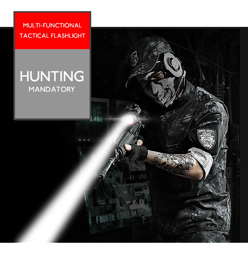 G01 LED Tactical Flashlight 2-Mode 320LM Military Weapon Lights Pistol Handgun Torch Light Handheld Flashlights (2)