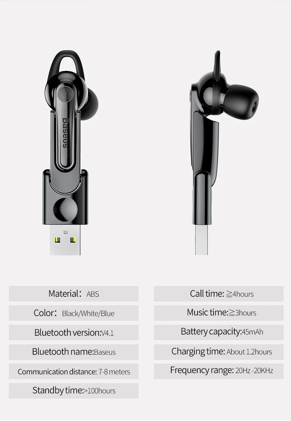 Baseus Магнитная Зарядка Bluetooth наушники один бизнес говорящие Bluetooth наушники для телефона в автомобиле с бесплатной зарядной базой