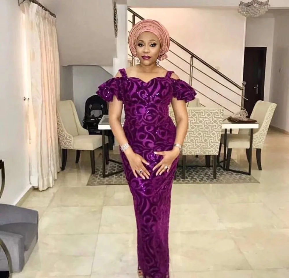 

Purple Nigerian French Lace Fabrics 2018 African Tulle Lace Fabric High Quality velvet African Lace Wedding Fabric For Dress