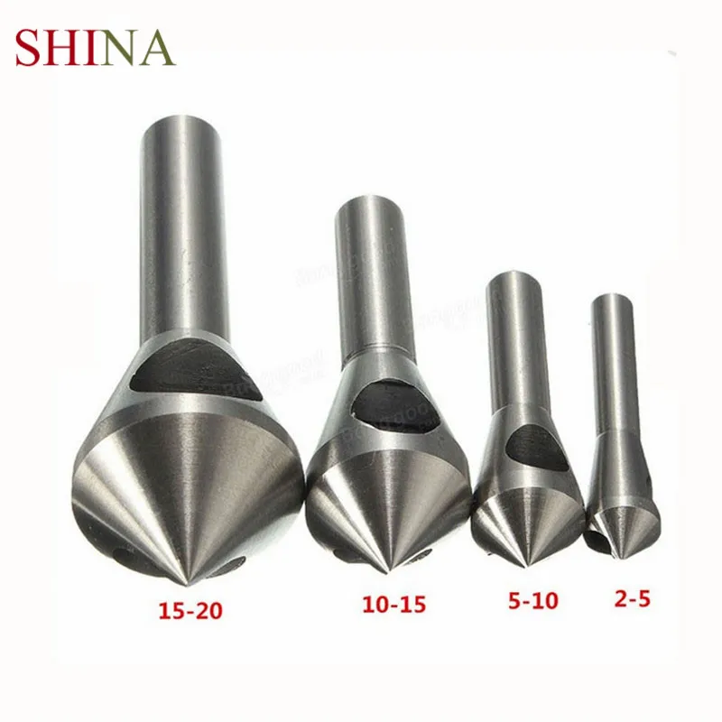 Shina 4pcs Countersinks Metal Tapers Stainless Steel Hole Saw Angler Chamfer Tool Sharp Hole