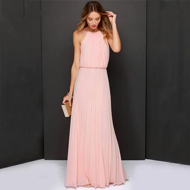 long pleated dress